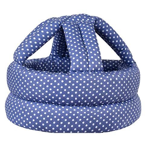 lot 4318 image: TORASO Baby Helmet, Baby Infant Head Helmet for Crawling, Head Cushion Bumper Bonnet, Soft Headguard for Toddler Learning to Walk, Blue Dots (1)