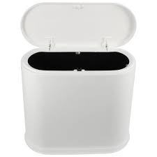lot 4401 image: Small Rectangular Trash Can, White
