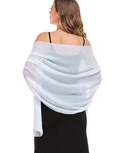 lot 9030 image: Pukguro White Shawls and Wraps for Evening Dresses Soft Chiffon Womens Shawls and Wraps Dressy 79  18