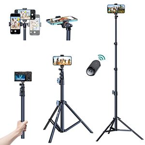 lot 9057 image: 67 Phone Tripod, Sturdy & Portable iPhone Tripod Stand with Remote, Selfie Stick Tripod for Cell Phone Tripod for iPhone 14 Pro Max Plus 13 Samsung All Phones
