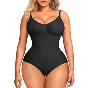 lot 9076 image: BRABIC Bodysuit Shapewear for Women Tummy Control Panties Seamless Sleeveless Tops V-Neck Camisole Jumpsuit (Black, X-LargeXX-Large)
