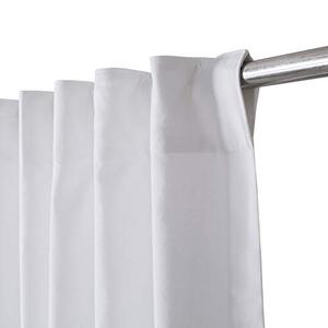 lot 9082 image: Bedding Craft Set of 2 White Cotton Curtain Panels 50x84 Tab Top Style Farmhouse Stripe Design - Ideal Window Treatment for Bedroom Reverse Panels Drapes and Home D�cor
