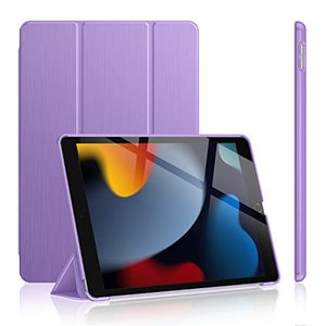 lot 9096 image: Soke Case for iPad 9th Generation 2021 iPad 8th Generation 2020 iPad 7th Gen 2019, Slim Trifold Stand  Auto WakeSleep, Premium Protective Hard PC Back Cover for iPad 10.2 Inch (Lilac)