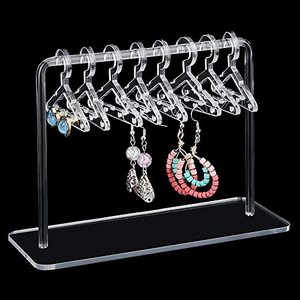 lot 9940 image: PH PandaHall Acrylic Earring Holder, Coat Hanger Shape Jewelry Display Dangle Earring Hanging Organizer Acrylic Ear Studs Display Rack for Retail Show Personal Exhibition, 2.3x5.9x4.2inch