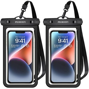 lot 9944 image: Universal Waterproof Phone Pouch - Waterproof Case for iPhone 14 13 12 11 Pro Max XS Plus Samsung Galaxy Cellphone Up to 7.0 IPX8 Waterproof Cellphone Dry Bag Beach Vacation Essentials-2 Pack