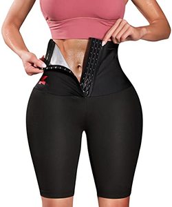lot 9954 image: KUMAYES Sauna Sweat Pants for Women High Waist Slimming Shorts Compression Thermo Workout Exercise Body Shaper Thighs, S