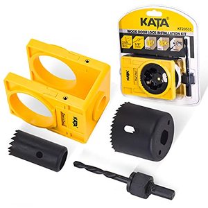 lot 9976 image: KATA 1-38 - 1-34 Door Lock Installation Kit for Wooden Doors with Guide Template,Door Lock Hole Saw,Carbon Steel