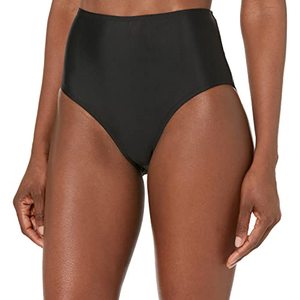 lot 9978 image: Catalina Womens High-Waisted Bikini Bottoms, Large, Black