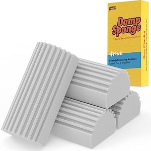 lot 9981 image: Cleaning Duster Sponge Damp Tool - 4 Pack Shadowgallery Reusable Household Sponges Dusters Magical Dust Sponge for Cleaning Blinds, Glass, Baseboards, Vents, Mirrors, Window Track Grooves (Grey)