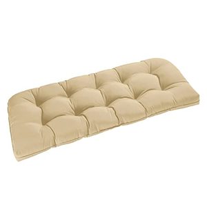 lot 9982 image: downluxe Outdoor Chair Cushions, Waterproof Tufted Overstuffed U-Shaped Memory Foam Bench Cushion for Swing Loveseat Patio Funiture, 44 x 19 x 5, Khaki, 1 Pack