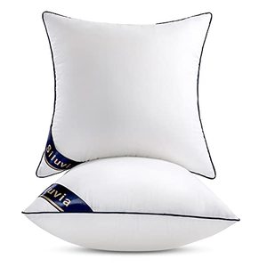 lot 9990 image: Siluvia 18x18 Pillow Inserts Set of 2 Decorative 18 Pillow Inserts-Square Interior Sofa Throw Pillow Inserts with 100% Cotton Cover Couch Pillow (2, 18x18,2Pack)