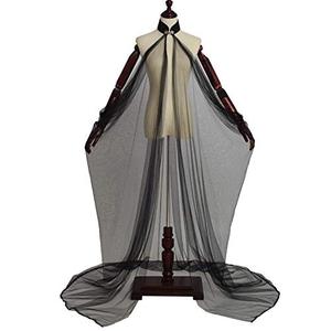 lot 9995 image: Wedding Cape Tulle Elven Cape Bridal Veils Wraps Cathedral Length Black tulle Collar size-Medium (14.96 inch)