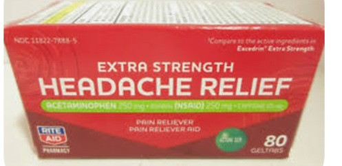 lot 500438 image: RITA AID EXTRA STRENGTH HEADACHE RELIEF 20 GELTABS