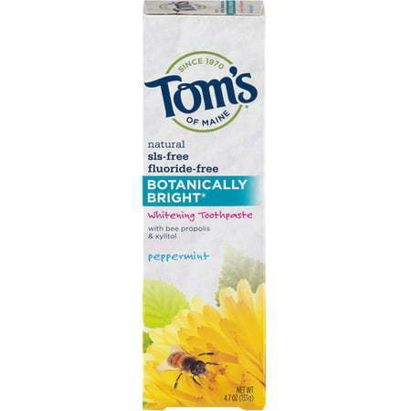lot 77053 image: Tom s of Maine Botanically Bright Peppermint Whitening Toothpaste 4.7 oz