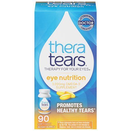 lot 520171 image: TheraTears 1200mg Omega 3 Supplement for Eye Nutrition 90 Count