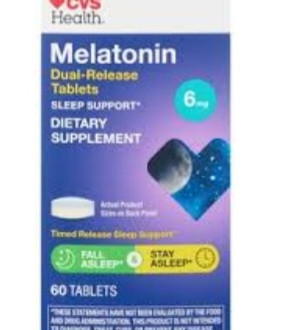 lot 520177 image: CVS Health Melatonin, Dual Release Tablets, 60 CT