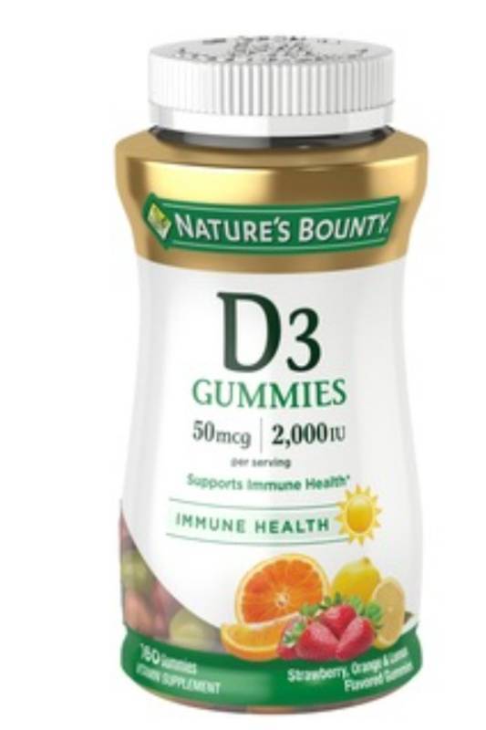 lot 520185 image: Natures Bounty Vitamin D3 2000 IU Immune Health Gummies, 160 CT