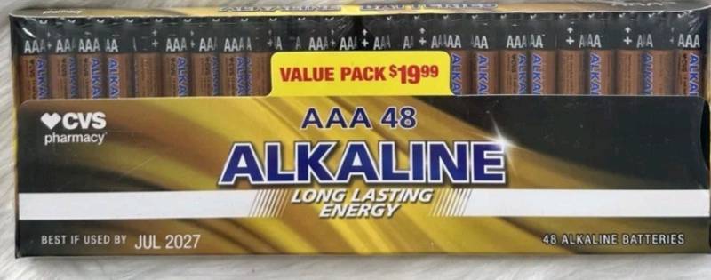 lot 520202 image: CVS Alkaline Long Lasting Energy AAA Batteries - 48ct