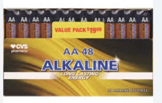 lot 520204 image: CVS PHARMACY BRAND AA 48 PACK BATTERY BATTERIES