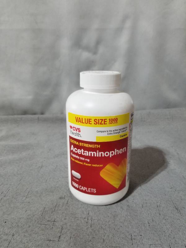 lot 520218 image: CVS HEALTH EXTRA STRENGTH ACETAMINOPHEN CAPLETS 500MG 1000 CAPLETS