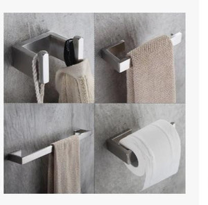 lot 35458 image: Fapully Four Piece Bathroom Accessories Set Stainless Steel Wall Mounted,Brushed Nickel Finished