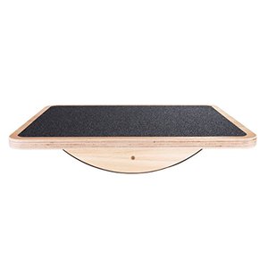 lot 35461 image: StrongTek Professional Wooden Balance Board, Rocker Board, Wood Standing Desk Accessory, Balancing Board for Under Desk, Anti Slip Roller, Core Strength, Stability, Office Wobble Boards