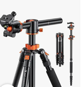 lot 35465 image: K&F Concept 67 inch Camera Tripod Horizontal Aluminum Tripods Portable Monopod with 36mm Ball Head 16KG Load Capacity Quick Release Plate, for Travel and Work T255A4BH-36L