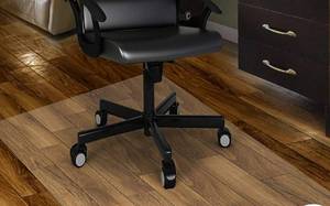 lot 35482 image: Kuyal Clear Chair mat for Hardwood Floor 44 x 58 inches Transparent Floor Mats WoodTile Protection Mat for Office & Home (44 X 58 Rectangle)