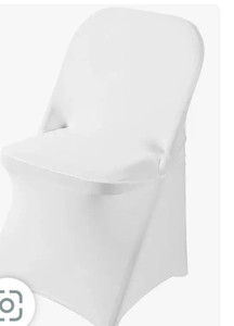 lot 35508 image: 100 Pack White Spandex Folding Chair Covers in Stretch Washable Fabric for Wedding, Party,Holidays,Celebration and Other Special Events