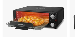 lot 35511 image: 2-in-1 Baker Countertop Doorless Pizza Oven Toaster Combo Stand-up Oven Spacestar Multi Functions Fits 10�� pizza, 4 Slices of Bread, 1200W,12L, Black