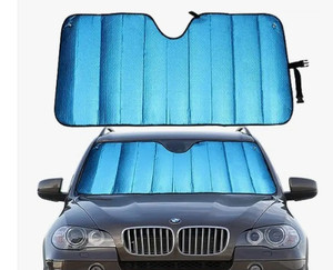 lot 35520 image: MCBUTY Windshield Sun Shade for Car Blue Thicken 5-Layer UV Reflector Auto Front Window Sunshade Visor Shield Cover and Keep Your Vehicle Cool(57 � 27.5)