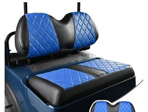 lot 35524 image: NOKINS Golf Cart Seat Covers for Club Car Precedent, Universal Replace The Front Seat Cushions,Durable Vinyl,Easy to Install - No Need Nail -Blue