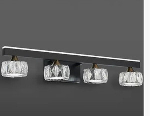 lot 35530 image: BrkNit Black Crystal Bathroom Vanity Light Fixtures Over Mirror for Bathroom Lighting (4 Lights)