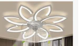 lot 35540 image: SUROTET Bladeless Ceiling Fan with Lights,Modern Flush Mount Ceiling Fan with Dimmable LED Light and Remote Control Low Profile Ceiling Fan 6 Gear Wind Speed Timing for Kids Room Bedroom 35.4in5.5in