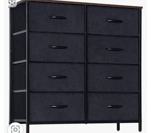 lot 35541 image: LYNCOHOME 8 Drawer Dresser for Bedroom, Closet, Hallway, Fabric Dresser for Baby, Kids, Sturdy Steel Frame, Lightweight and Movable Chest of Drawer