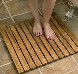 lot 35543 image: The House of Teak Shower Mat, 19.75 inches x 19.75 inches, Golden Teak Light and Dark