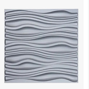 lot 35552 image: Art3d PVC Wave Board Textured 3D Wall Panels, Grey, 19.7 x 19.7 (12 Pack)��