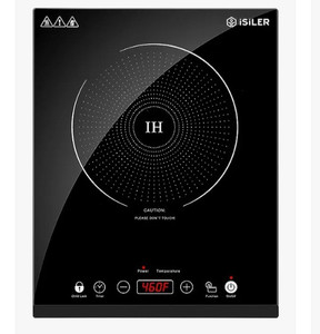 lot 35554 image: Portable Induction Cooktop, iSiLER 1800W Sensor Touch Electric Induction Cooker Hot Plate with Kids Safety Lock, 6.7 Heating Coil, 18 Power 17 Temperature Setting Countertop Burner with Timer