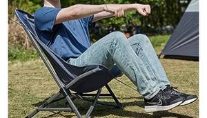 lot 35557 image: TIMBER RIDGE Lightweight Folding Camping Chair for Adults, Stable Low Seat Beach Chairs with Carry Bag, Portable High Back Chair for Outdoor Camp Sand Lawn Concert Travel Picnic, Supports 300Lbs Blue