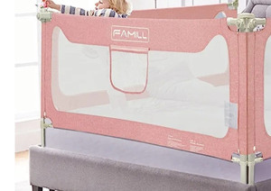 lot 35559 image: FAMILL Bed Rail for Toddlers, Upgrade Bed Guard Rail for Toddlers��Toddler Bed Rails for King Size Bed, Baby Bed Rail Guard, Bed Rails for Full Size Queen King Bed (Pink,1 Piece, 78.7)