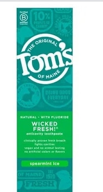 lot 520038 image: Tom s of Maine Wicked Fresh Fluoride Toothpaste Spearmint Ice 4.7 Oz