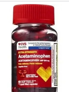 lot 520067 image: Cvs Health Extra Strength Pain Relief Acetaminophen 500 Mg Liquid Gels, 40 Ct