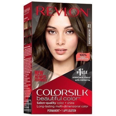 lot 500439 image: Revlon Colorsilk Beautiful Color Permanent Hair Color Long-Lasting High-Definition Color Shine & Silky Softness with 100% Gray Coverage Ammonia Free