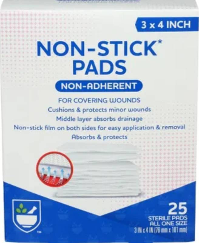 lot 500451 image: Rite Aid Rite Aid Non-Adherent Non-Stick Sterile Pads - 3 x 4 inch, 25 ct