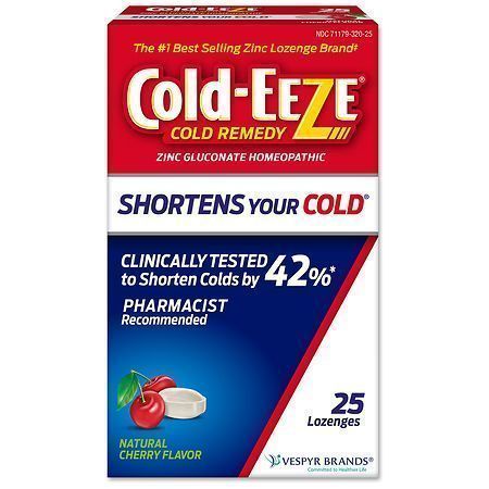 lot 500475 image: Cold-EEZE Cold Remedy Zinc Lozenges Natural Cherry Cold Relief 25 Ct