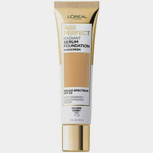 lot 69519 image: L Oreal Paris Age Perfect Radiant Serum Foundation Makeup 75 Golden Honey 1 fl oz