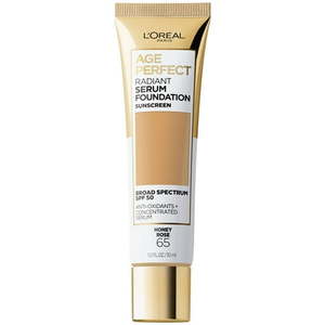 lot 69521 image: L Oreal Paris Age Perfect Radiant Serum Foundation Makeup 65 Honey Rose 1 fl oz