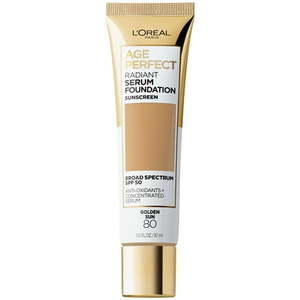 lot 69523 image: L Oreal Paris Age Perfect Radiant Serum Foundation Makeup 80 Golden Sun 1 fl oz