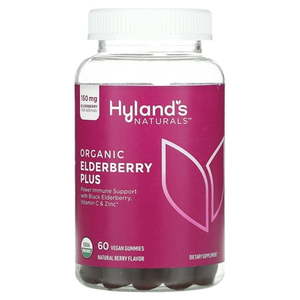 lot 69375 image: Organic Elderberry Plus Gummies Natural Berry 60 Vegan Gummies Hyland s