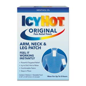 lot 69378 image: Icy Hot Original Small Pain Relief Patches (5 Count) Powerful Targeted Relief for Arm Neck & Leg